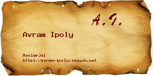 Avram Ipoly névjegykártya